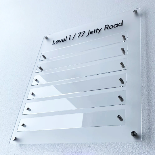 Office Building Directory Sign, Custom Building Directory Sign, Business Registry Clear Sign, Transparent Acrylic Sign, Office Directory